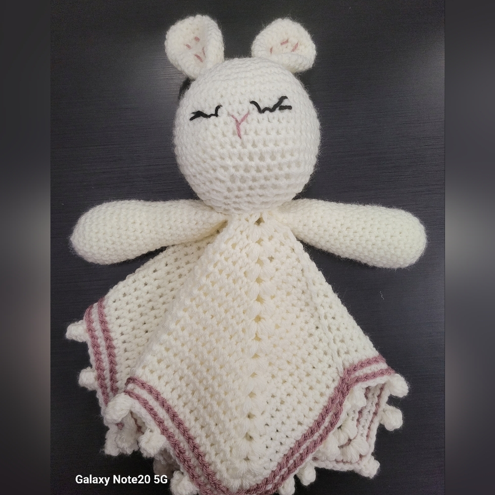 Crochet Bunny Lovey Blanket